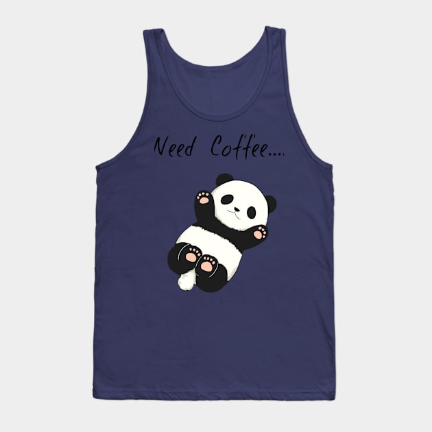 Cute Panda Need Coffee funny Tank Top by houssem